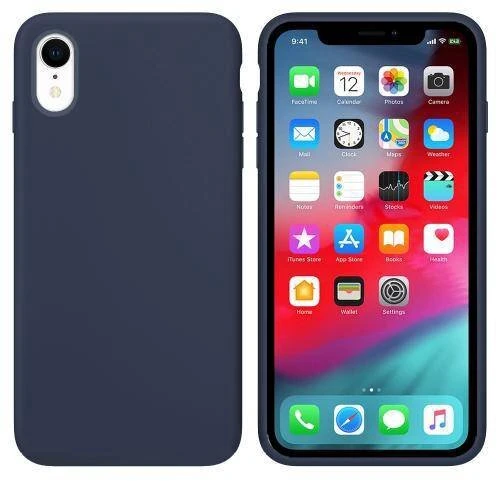 Apple iPhone XR İçi Kadife Silikon Kılıf Lacivert ürün görseli 1