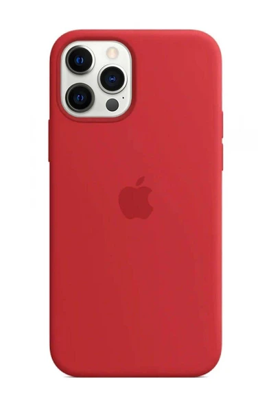 Apple iPhone 11 Pro Max Uyumlu Logolu Içi Kadife Altı Açık Lansman Kırmızı Silikon Kılıf ürün görseli 1