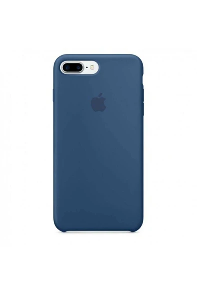 Apple iPhone 8 Plus Uyumlu Logolu Içi Kadife Altı Açık Lansman Ocean Blue Silikon Kılıf ürün görseli 1