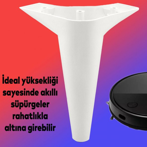 Lüks Mobilya Kanepe Sehpa TV Ünitesi Koltuk Ayağı 18 cm Beyaz Baza Ayak ürün görseli 1