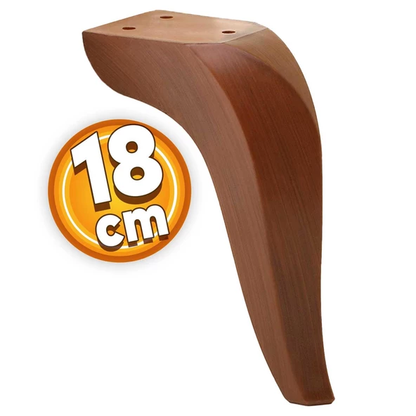Harvey Lüks Mobilya Kanepe Tv Ünitesi Koltuk Ayağı 18 Cm Kahverengi Ahşap Desenli Konsol Ayakları ürün görseli 1