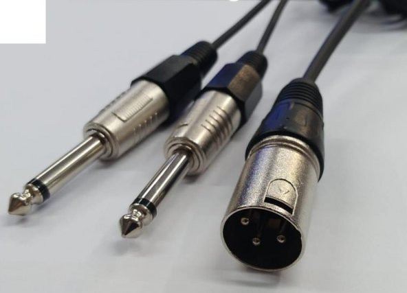 XLR Erkek to 2x 6.3 mm Mono Kablo 10 Metre ürün görseli 1