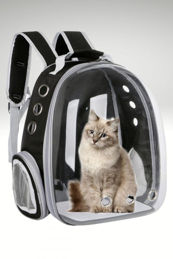 Şeffaf Astronot Kapsül Kedi Köpek Seyahat Yolculuk Fermuarlı Hava Alan Taşınabilir Sırt Çantası ürün görseli 1