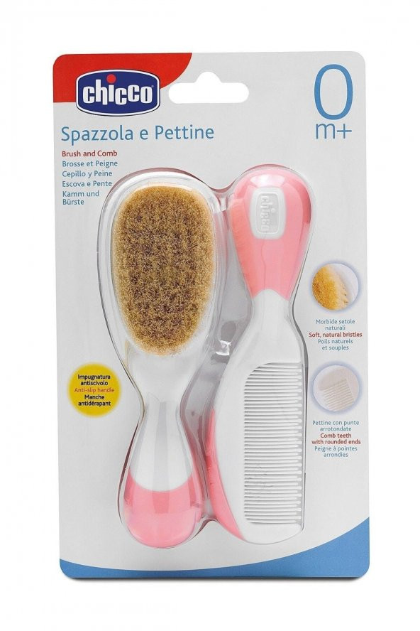 CHICCO FIRÇA VE TARAK SETİ PEMBE - Resim 2