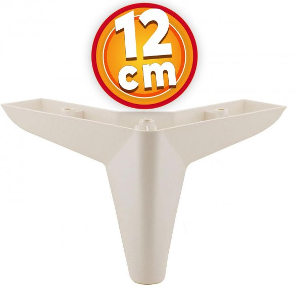 Lüks Mobilya Kanepe Sehpa Puf Koltuk Ayağı 12 cm Krem Baza Ayak ürün görseli 1