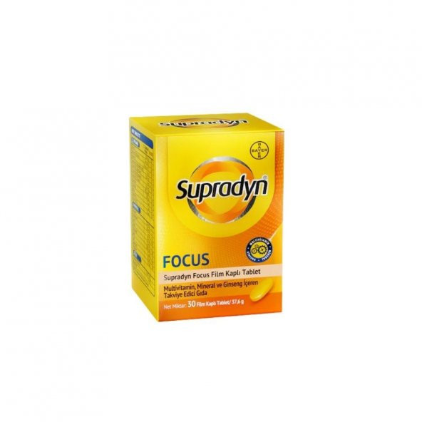 Supradyn Focus Multivitamin, Multimineral Ve Ginseng İçeren Takviye Edici Gıda 30 Film Kaplı Tablet ürün görseli 1