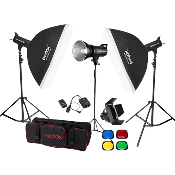 Godox SK400 II W/S 3'lü Stüdyo Paraflaş SoftBox Kit (400 Watt) ürün görseli 1