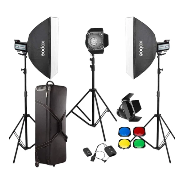 Godox QS600 II W/S 3'lü Stüdyo Paraflaş SoftBox Kit (600 Watt) ürün görseli 1