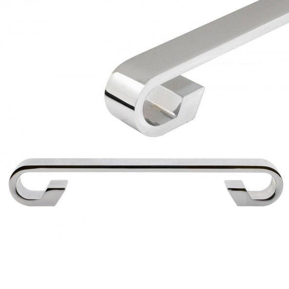 Nobel Barida Kulp (Mobilya Dolap Kapak Çekmece Kulpu Krom Metal 128 mm ürün görseli 1