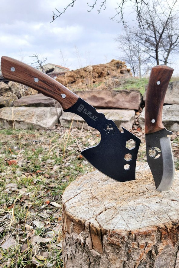 SürLaz Kamp Balta Outdoor Bıçak Balta 2Li Kamp Seti - Resim 2