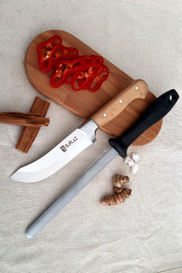 SürLaz Handmade Mutfak Bıçak Seti 2 Parça Et Bıçağı Yassı Masat ürün görseli 1