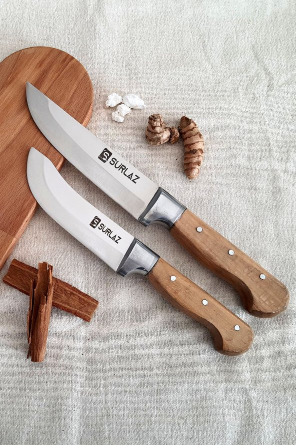 SürLaz Handmade Mutfak Bıçak Seti 2Li Et Sebze Bıçakları ürün görseli 1