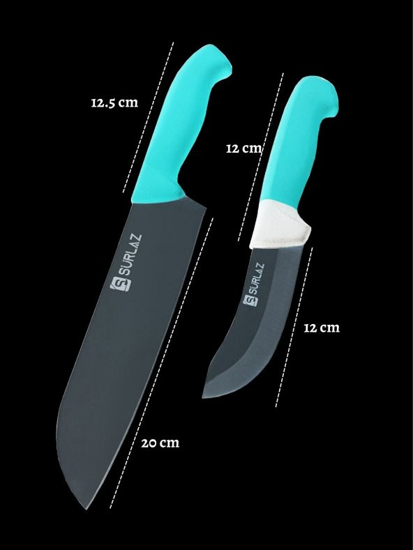 SürLaz Santoku Şef Bıçak Seti 2 Parça Red Serisi - Resim 2