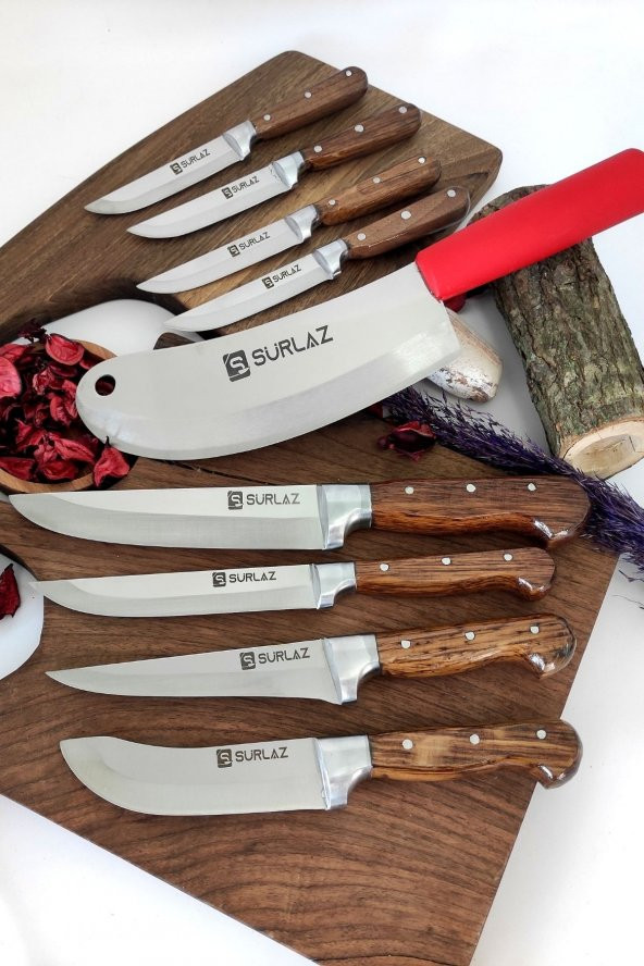SürLaz 9 Parça Bıçak Seti Handmade Reds ürün görseli 1
