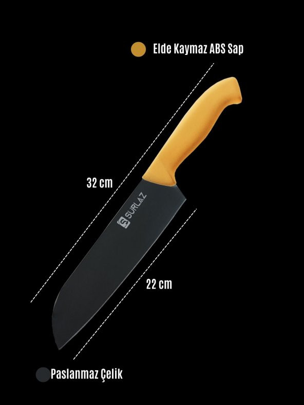 SürLaz Craft Santoku Şef Bıçağı Japon Stili - Resim 4