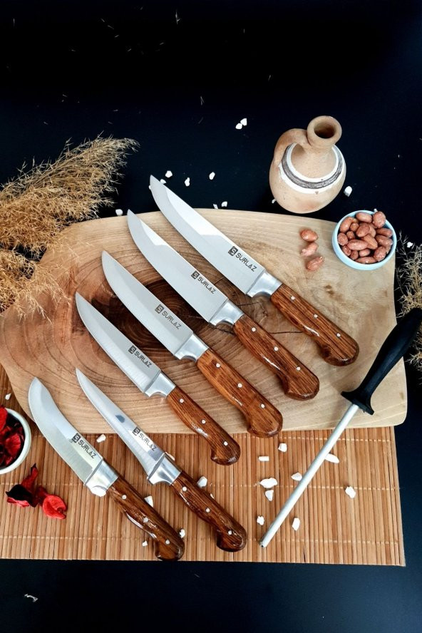 SürLaz Sürmene 6lı Set Mutfak Sebze Et Kasap Bıçakları ürün görseli 1