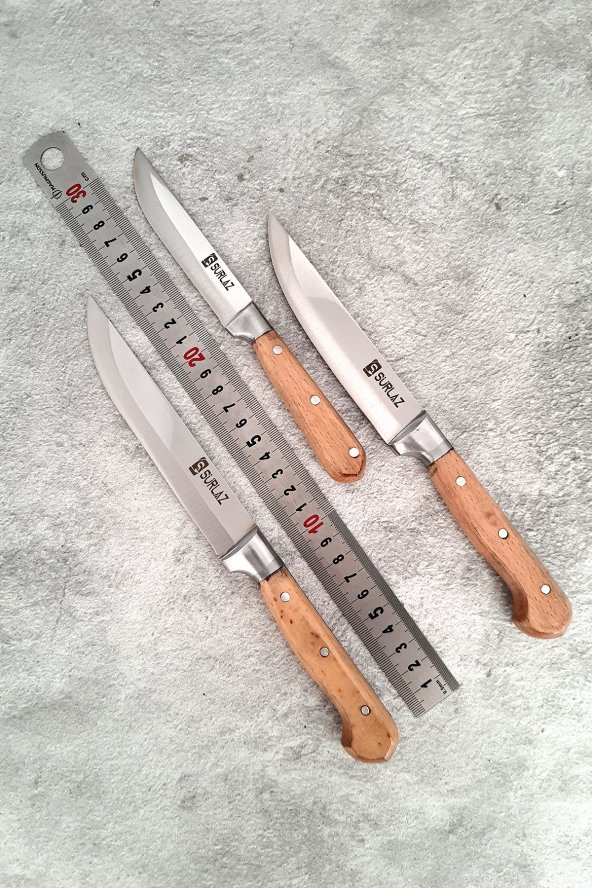 SürLaz Mutfak Sebze Ekmek Bıçak Set 3Lü - Resim 3