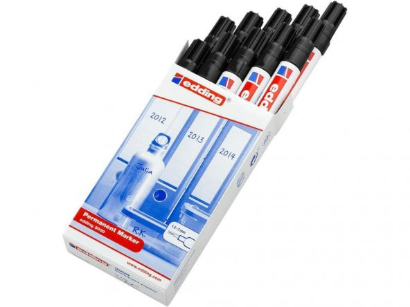 EDDING PERMANENT MARKOR SIYAH 10 LU (E3000) - Resim 2