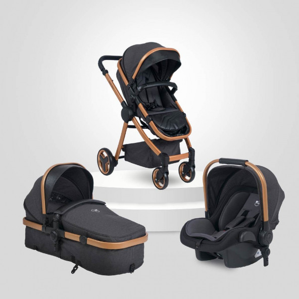 Biddy Pitty Oro Hafif Travel Sistem Anakucaklı Bebek Arabası Dark Pearl ürün görseli 1