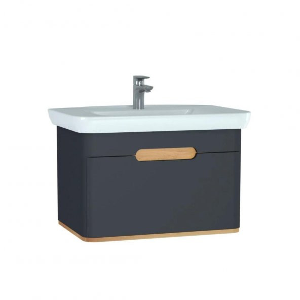 Vitra Sento 80cm Mat Antrasit Alt Modül ve Lavabo 60819 ürün görseli 1