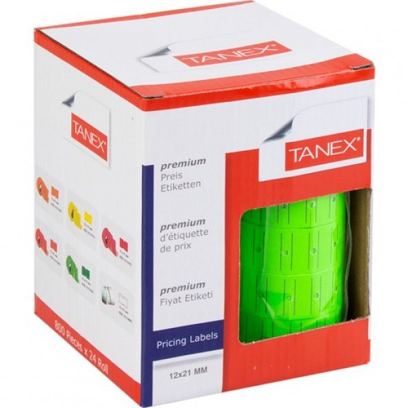 Tanex Etiketi Fosforlu Yeşil 12X21 "24 Adet" ürün görseli 1