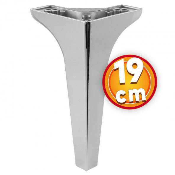 Lüks Mobilya Kanepe Sehpa TV Ünitesi Koltuk Ayağı 19 cm Parlak Krom Baza Ayak ürün görseli 1