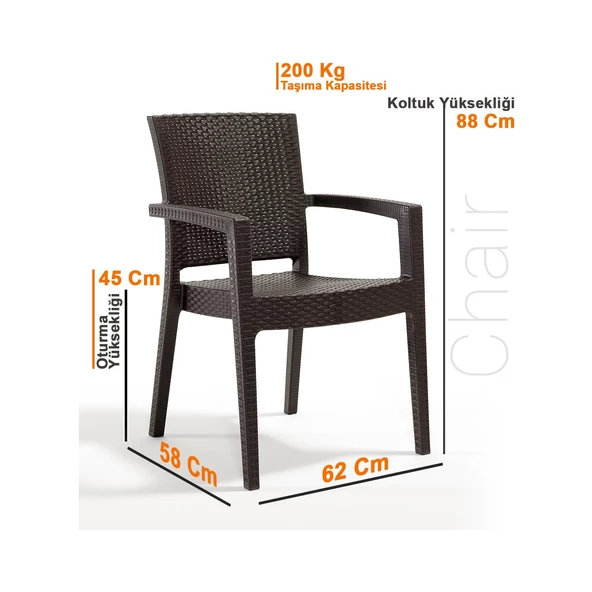 Dogant Rattan Koltuk 4 Adet ürün görseli 1