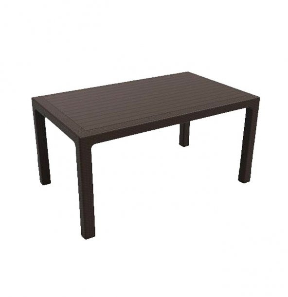 Dogant Kahve Rengi Camsız Rattan Masa 80x140 Cm ürün görseli 1