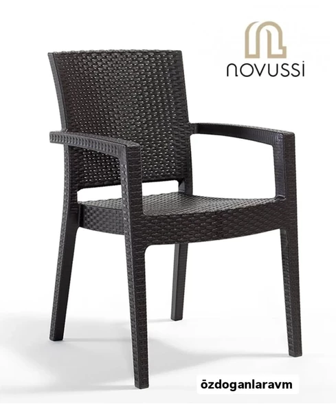 Novussi Paris Rattan  4 Adet Sandalye Kahverengi ürün görseli 1