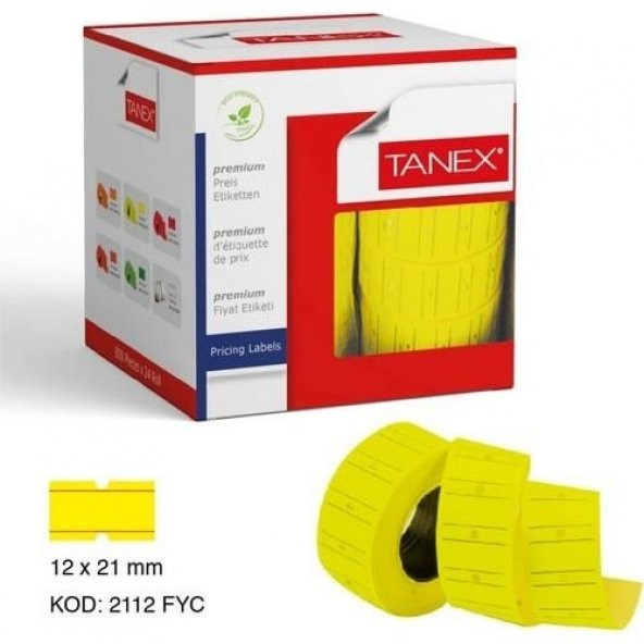 Tanex Tutar Etiketi Çizgili 24lü Floresan Sarı ürün görseli 1