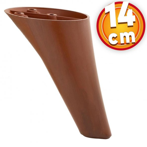 Lüks Mobilya Kanepe Sehpa TV Ünitesi Koltuk Ayağı 14 cm Kahverengi Ahşap Desenli Baza Ayak ürün görseli 1