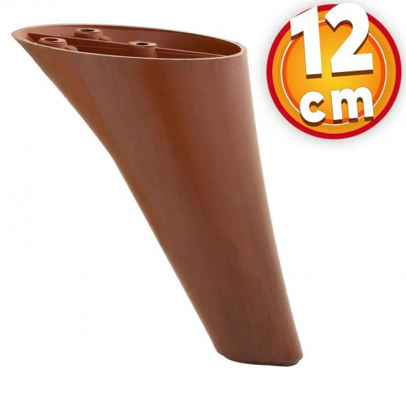 Lüks Mobilya Kanepe Sehpa TV Ünitesi Koltuk Ayağı 12 cm Kahverengi Ahşap Desenli Baza Ayak ürün görseli 1