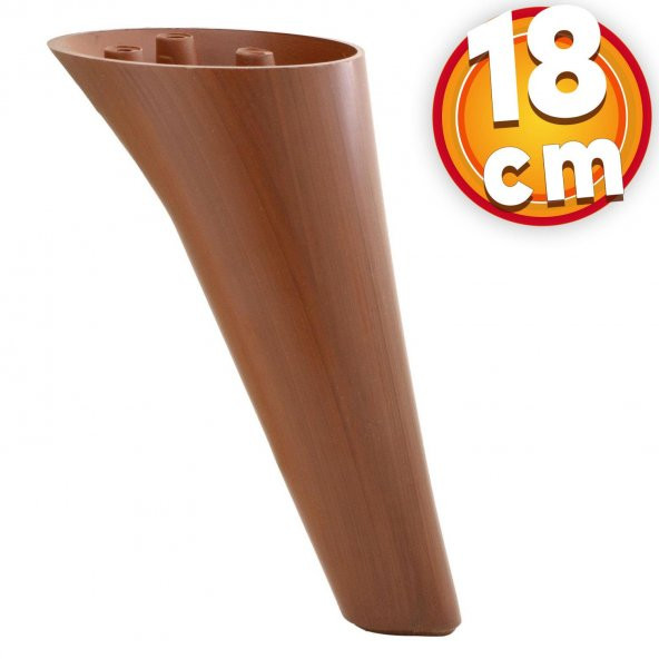 Lüks Mobilya Kanepe Sehpa TV Ünitesi Koltuk Ayağı 18 cm Kahverengi Ahşap Desenli Baza Ayak ürün görseli 1