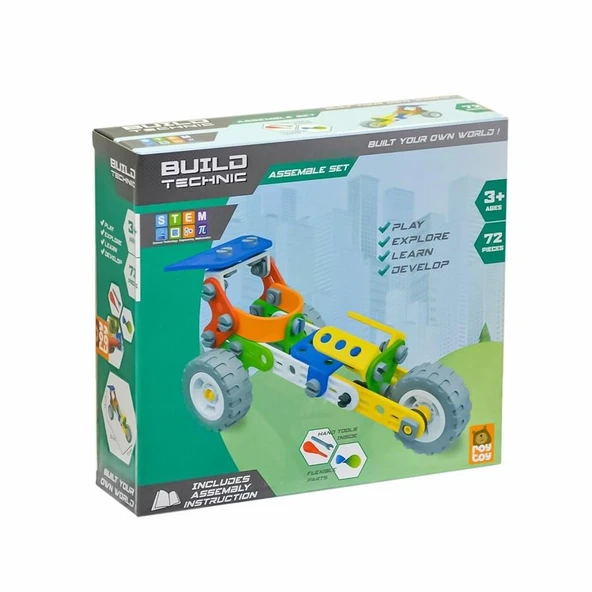 Roy Toy Sök Tak Araçlar Buggy 72 Parça 3+ Yaş Üzeri Çocuklar İçin Kendin Yap Oyun Seti ürün görseli 1