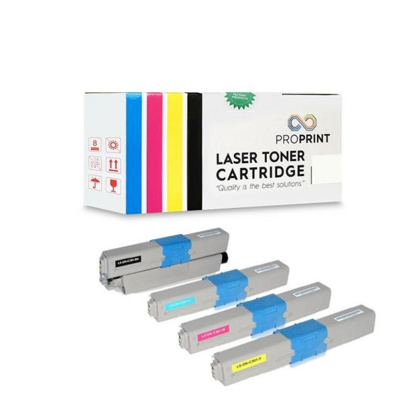 TKPrint Oki C332 Muadil Toner Seti 4 Renk CMYK MC363dnw ürün görseli 1
