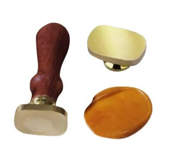 Boş Mum Mühür Pirinç Damga Başlığı Oval Dikdörtgen 18x28mm ürün görseli 1