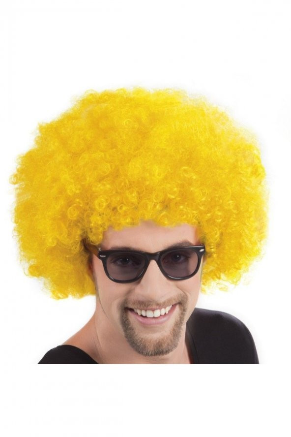 Sarı Renk Kıvırcık Afro Bonus Peruk ürün görseli 1
