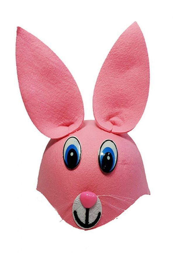 Pembe Renk Kulaklı Tavşan Şapkası Hayvan Şapkası ürün görseli 1