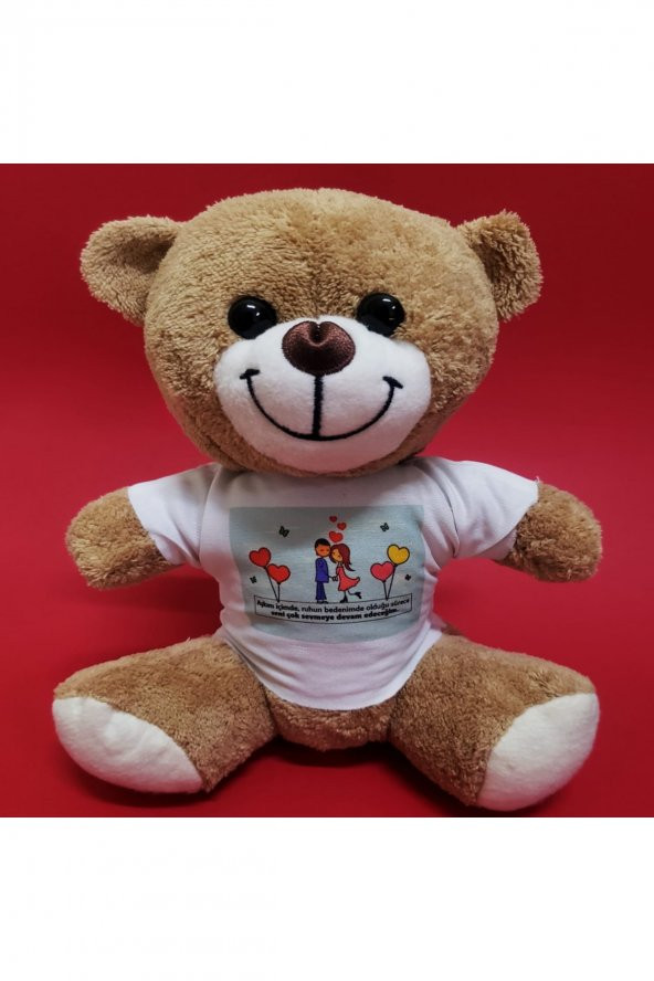 Tişörtlü Kahverengi Peluş Ayıcık ürün görseli 1