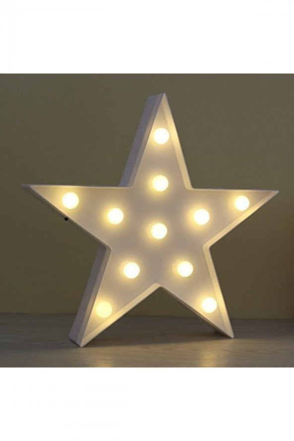 Led Işıklı Beyaz Yıldız Gece Lambası ürün görseli 1