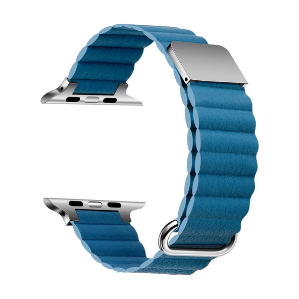 Apple Watch 44mm KRD-78 Suni Deri Kordon - Resim 3