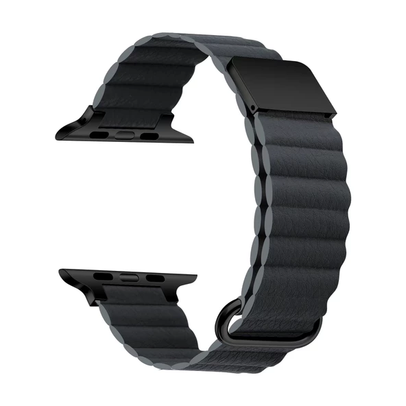 Apple Watch 7 41mm KRD-78 Suni Deri Kordon - Resim 5