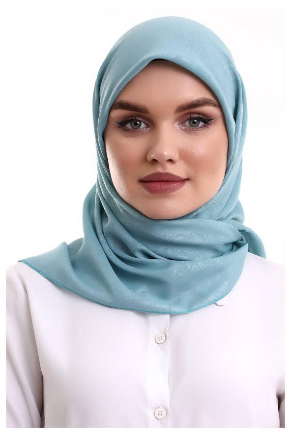 Kofra Desenli Baş Örtü - Turkuaz ürün görseli 1