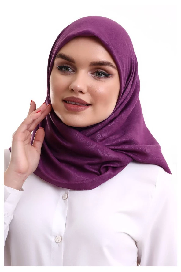 Kofra Desenli Baş Örtü - Lila ürün görseli 1