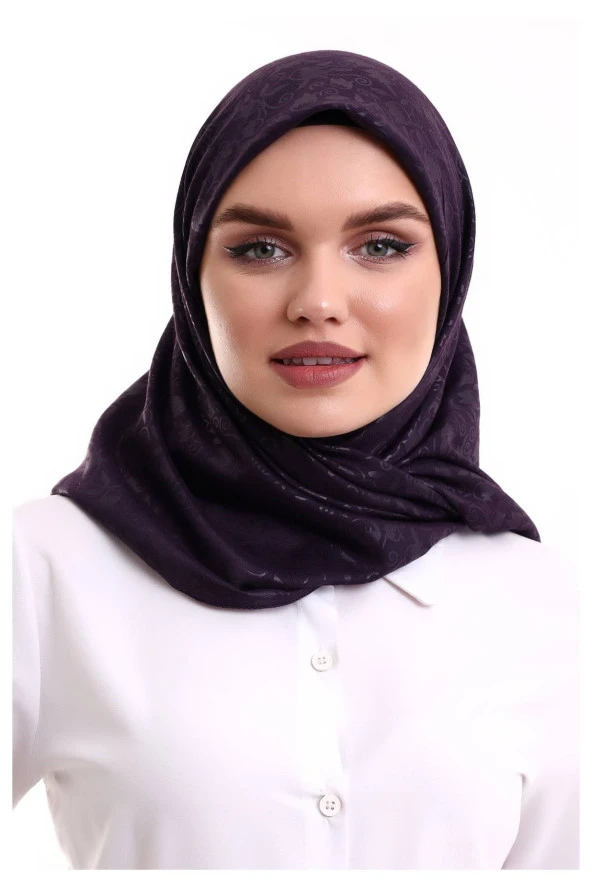 Kofra Desenli Baş Örtü - Mor ürün görseli 1