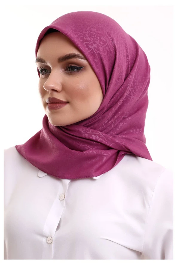 Kofra Desenli Baş Örtü - Fuşya - Resim 2
