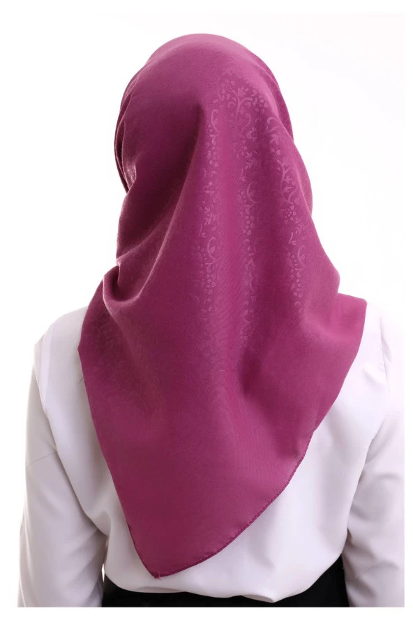 Kofra Desenli Baş Örtü - Fuşya - Resim 5