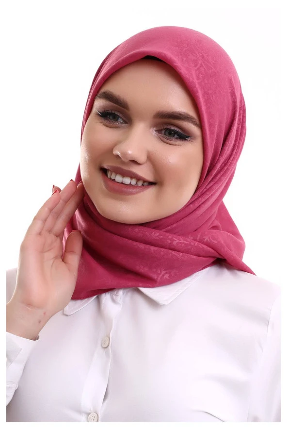 Kofra Desenli Baş Örtü - Gül Kurusu ürün görseli 1