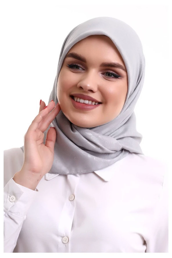 Kofra Desenli Baş Örtü - Gri ürün görseli 1