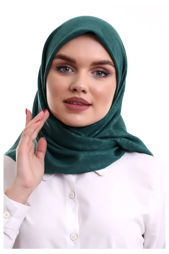 Kofra Desenli Baş Örtü - Yeşil ürün görseli 1
